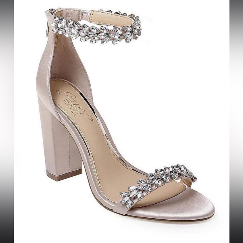 Jewel Badgley Mischka Mayra Block Heel Sandals Size 8.5